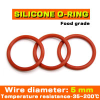 เส้นผ่านศูนย์กลางภายนอก72-155มม. * เส้นผ่านศูนย์กลางลวด5มม. ซิลิโคนโอริงเกรดอาหารเครื่องทำความสะอาดปิดผนึกสีแดงกันน้ำและทนอุณหภูมิสูง