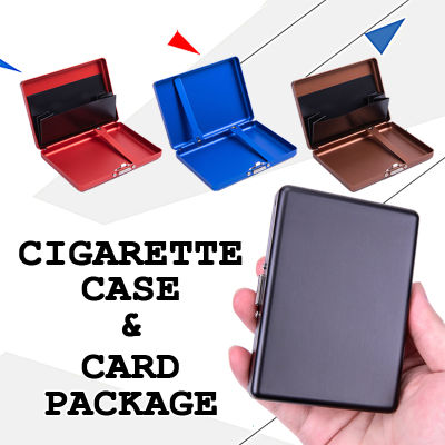 Two-in-one Cegarrete Case Flip Cover Hard Sleeve Large Capacity Thick and Thin Waterproof Ciggarete Shell Mens Business Card Holder Wallet Dual-use