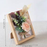 Woodiness 3D Photo Frame Artificial Eucalyptus Leaf Fake Flower For Wedding Decor Home Studio Bedroom Wall Tabletop Decoration