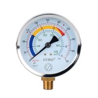 SUMO เกจวัดแรงดัน Pressure Gauge แบบแห้ง หน้าปัด 4" (100 มม.) ออกล่าง เกลียว 3/8" ใช้ได้ทั้งระบบลมและน้ำ 1-250 บาร์