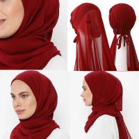 【CW】 2022 New Ramadan Muslim Fashion Hijab With Cap Instant Hijabs Bonnet To Wear Headscarf Turban Hat Headwrap