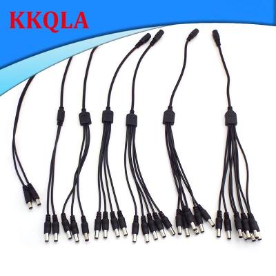 QKKQLA 1 Female to 2 3 4 5 6 8 way Male DC connector Power Supply Splitter Plug adapter Cable cord 5.5x2.1mm for Led strip light cctv