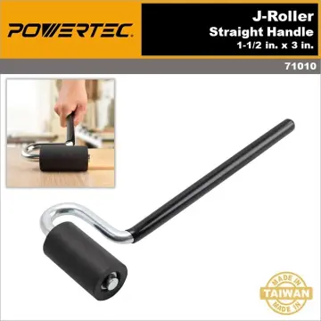 POWERTEC 71010 Long Handle J-Roller with Rubber Roller 1-1/2-Inch by 3-Inch