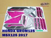 HONDA GROM125 MSX125 GROM MSX year 2017 STICKER “PINK-BLACK” #สติ๊กเกอร์ติดตัวรถ สีชมพู-ดำ