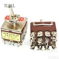 AC 380V 10A ON/OFF/ON 3 Positions 12 Pin Latching Toggle Switch 4PDT Electrical Circuitry  Parts