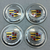 4ชิ้น65มมศูนย์กลางล้อฝาครอบสติกเกอร์สำหรับ Cadillac Logo Tire กลาง Hubcap ที่ครอบยี่ห้อรถยนต์สัญลักษณ์