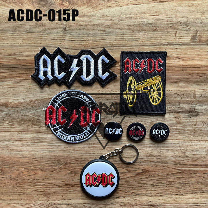 Patch Termoadesiva ACDC Logo Rosso - Gruppo Hard Rock - 9,5 X 5 Cm, Ricamo Per Giacca, Zaino, Cappello - 5