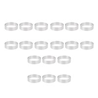 18Pcs 6cm Tart Ring Stainless Steel Tartlet Mold Circle Cutter Pie Ring Heat-Resistant Perforated Cake Mousse Molds