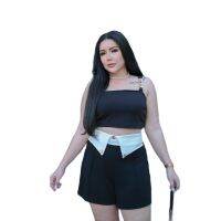 Plus size พร้อมส่ง สายเดี่ยวแต่งโซ่ รหัสFG แค่เสื้อ100KG