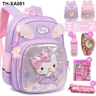 Super cute schoolbag childrens kindergarten middle class big first grade primary school students cartoon spine protection light backpack