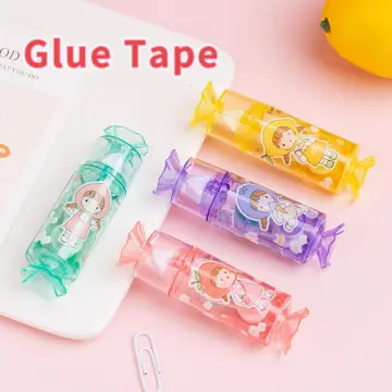 Creative 6MM*8M Transparent Dot Double Sided Adhesive Glue Tape Roller  School Office Stationery Accessories