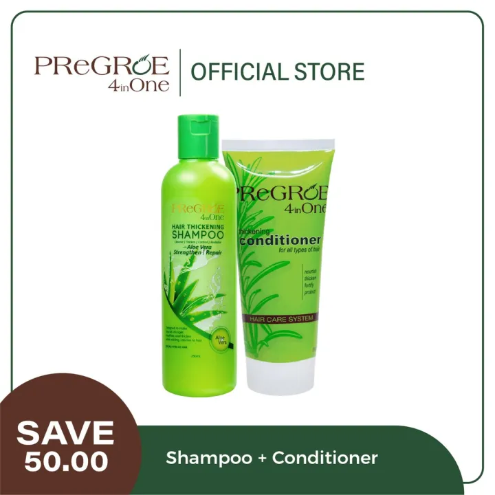 PREGROE SHAMPOO 250ml & PREGROE CONDITIONER 200ml Lazada PH