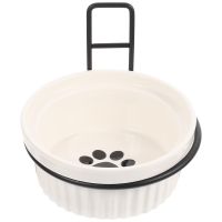 Bowl Pet Cat Bowls Dog Hanging Feeder Raised Wall Feeding Puppy Water Elevated Ceramic Rack Cage Mounted Iron Ceramics Cup