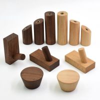 Creative Beech Walnut Wood Hook Wall Wall Mounted Coat Entrance Clothes Hat Skirt Taper Punch Home Hotel Decoration Robe Hanger