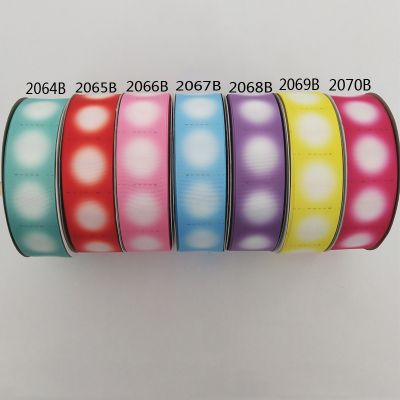 【CC】 5yards/lot 25mm 38mm Digital Dot Print Grosgrain for Wedding Decoration Card Warpping