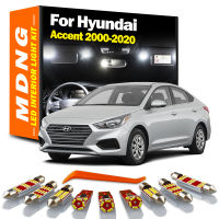 MDNG Canbus หลอดไฟรถยนต์สำหรับ Hyundai Accent 2000-2017 2018 2019 2020 LED มหาดไทยชุดไฟโดมแผนที่โคมไฟป้ายทะเบียนไม่มีข้อผิดพลาด