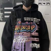 Mens And Womens Hoodies FallWinter Loose Korean Version Ins New Harajuku Style Hip-hop Graffiti Printing