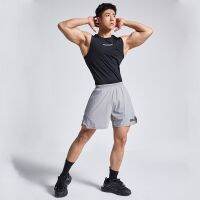 OMG trendy brand nylon high elastic professional ice silk quick-drying running training sports shorts mens fitness three-point pants