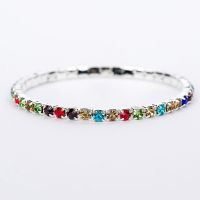 Stretch Bracelets Anklet For Women Girls Stylish Multi color Elastic Shining Crystal Bracelets Luxury Rhinestone Charm Jewelry