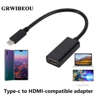 GRWIBEOU adaptor HDMI USB C ke HDMI adaptor HDMI USB C ke HDMI 4K 30Hz kabel Tipe C untuk MacBook Samsung Galaxy S10 Huawei Mate P20 Pro USB-C