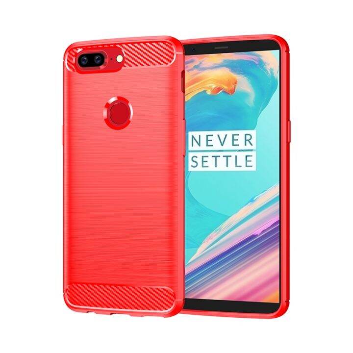 เคส-oneplus-5t-คาร์บอนไฟเบอร์กันกระแทกสำหรับฝาครอบเคสมือถือซิลิโคนนิ่ม-oneplus-5t