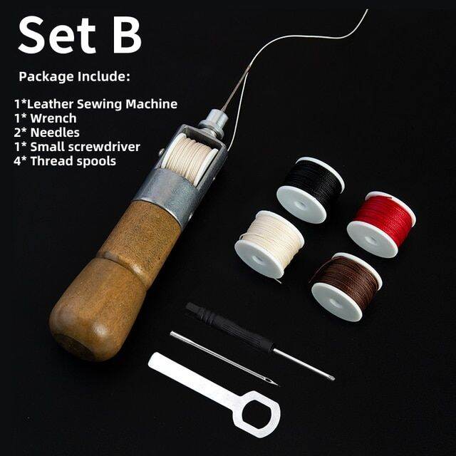 WUTA Leather Sewing Awl Thread Kit Speedy Stitcher Hand Sewing Machine