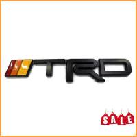 แผ่นป้ายโลโก้ติดรถยนต์ โลโก้ TRD สีดำ Logo TRD แถบ3สี ขนาด16.5 cm พร้อมกาวสองหน้า**การันตรีคุณภาพ**