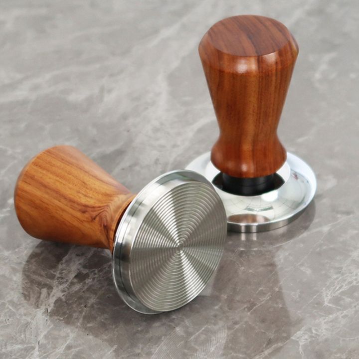 51mm-espresso-tamper-wooden-handle-barista-maker-grinder-handmade-coffee-powder-hammer-tamper-ripple-base
