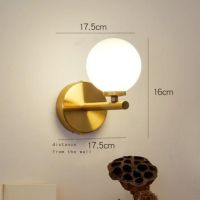 3Colors Dimming Gold LED Wall Light 3w 6w 9w Glass ball Bathroom Wall Lamp Mirror Lighting with G4 Bulb for Bedroom 85-265V