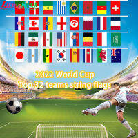 Ls【คลังสินค้าพร้อม】2022กาตาร์ World Cup String Flag Bunting 32ประเทศแขวนธงสำหรับตกแต่งร้านอาหารในสวน1【cod】