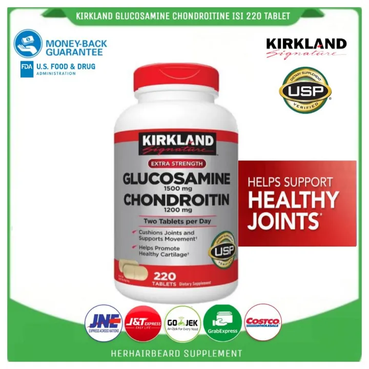 kirkland glucosamine & chondroitin 220 tablets original 100 Lazada