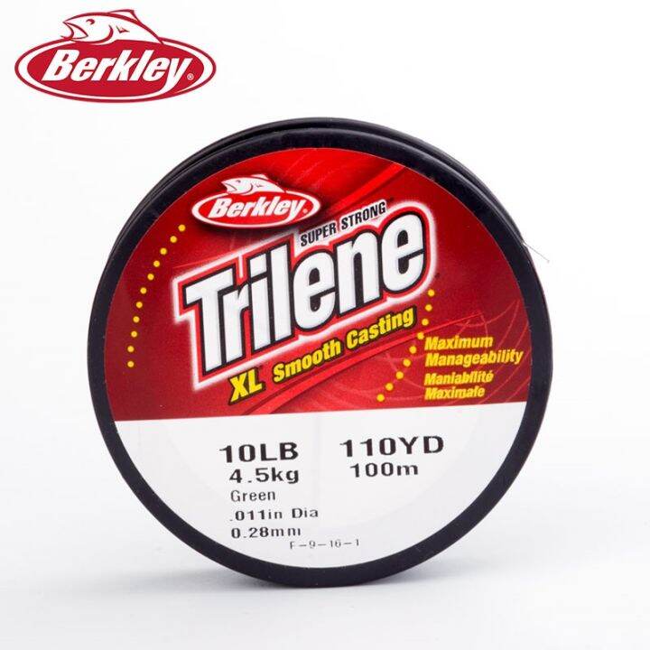 berkley-trilene-xl-100m-110yd-fishing-line-2-20lb-super-strong-smooth-casting-nylon-line-clear-green-color