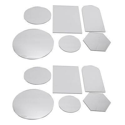 12PCS Photo Props Mirror Reflection Board Geometric Shape Reflector Photography Background Ornaments Posing Props