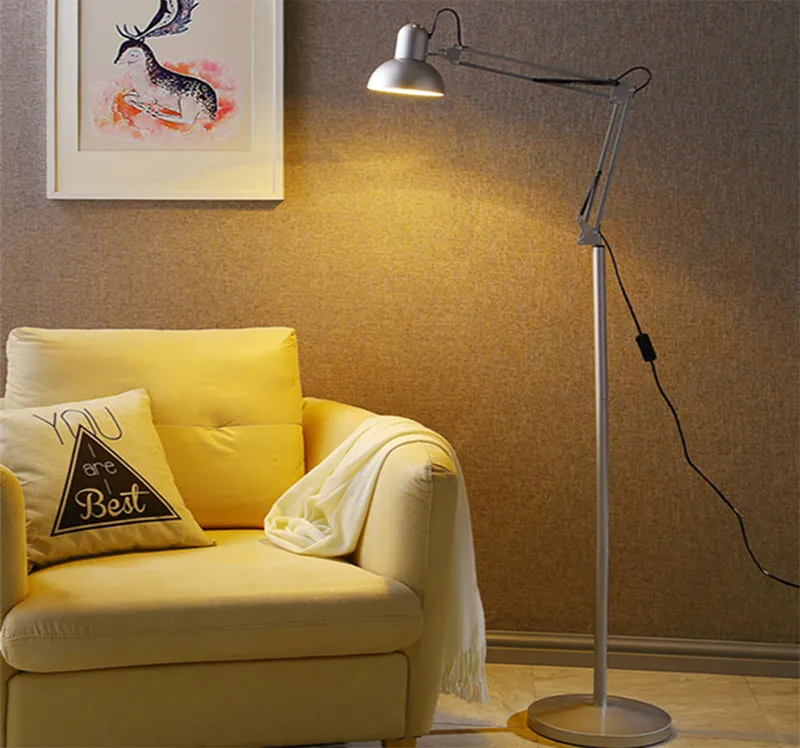 Metal Adjustable Long Swing Arm Floor Lamp Floor Lights Office Room Bedroom Led  Reading Led Standing Lamp | Lazada Ph