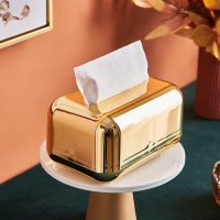 European Luxury Golden Tissue Box Wipe Case Boxed Tissue Office and Home Storage Living Room Desktop Decoration Tissue Box