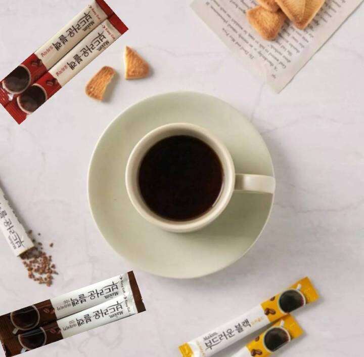 กาแฟเกาหลี-maxim-arabica-soft-black-coffee-mix-2in1-1box-100t-ซองกาแฟสุดฮิต-อร่อย-หอม-กลมกล่มจากเกาหลี