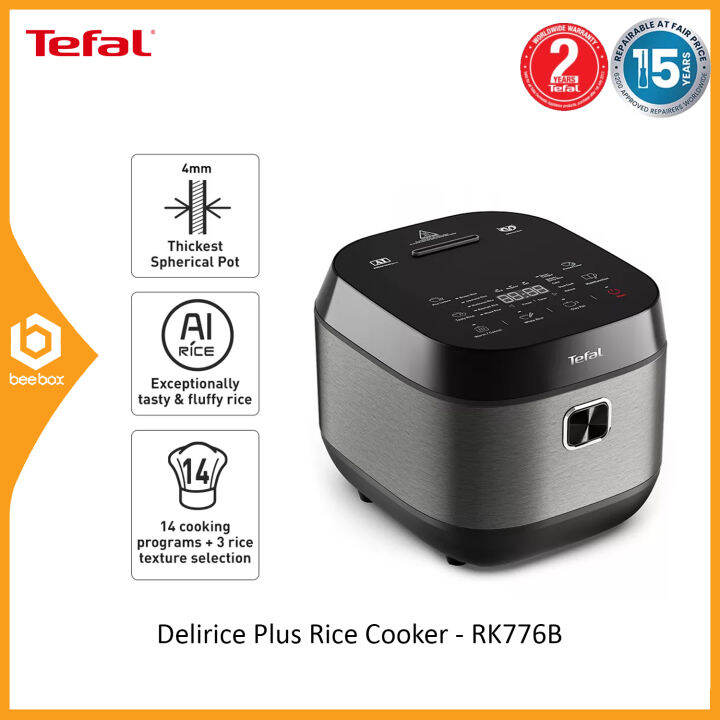 Tefal RK776B Delirice Plus Rice Cooker with 14 Cooking Programs and 3 Rice Textures Selection