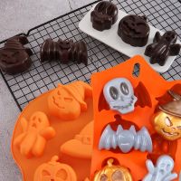 Food Grade Halloween Molds Silicone Cake Moulds Skull Ghost Pumpkin Bat Design Kitchen Dessert Baking Tools Handmade Soap Mold Bread Cake  Cookie Acce