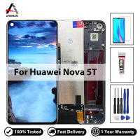 Original สำหรับ Huawei Nova 5T จอแสดงผล LCD Touch Screen Digitizer Assembly Parts YAL-L21 L61A L61D L71A ไม่มี Dead Pixel + เครื่องมือฟรี + กระจกนิรภัย