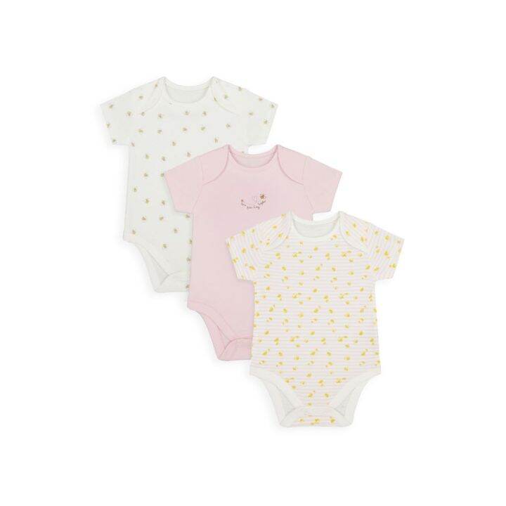 Mummy And Daddy Little Bee Bodysuits - 3 Pack | Lazada PH