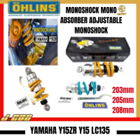 Ohlins Yamaha โช้คอัพโมโน Lc135 Y15 Y15zr ขนาด203มม. 205มม. 208มม. ปรับได้