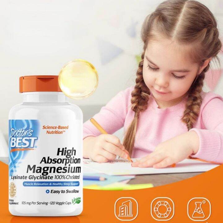 Doctor's Best Glycine Taurine Magnesium Tablets, 120 Count Helping Children Reduce Tics and