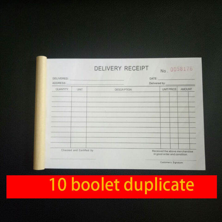 adela DELIVERY RECEIPT,size 192mm x132mm carbonless triplicate paper