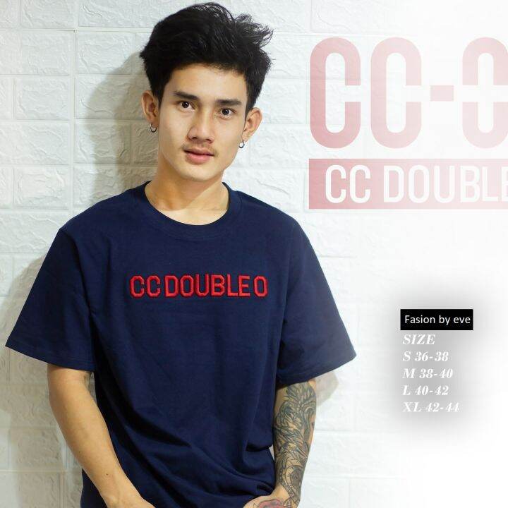 เสื้อยืดแขนสั้นงานปักนูน-cc-oo-no-39-มีเก็บปลายทาง