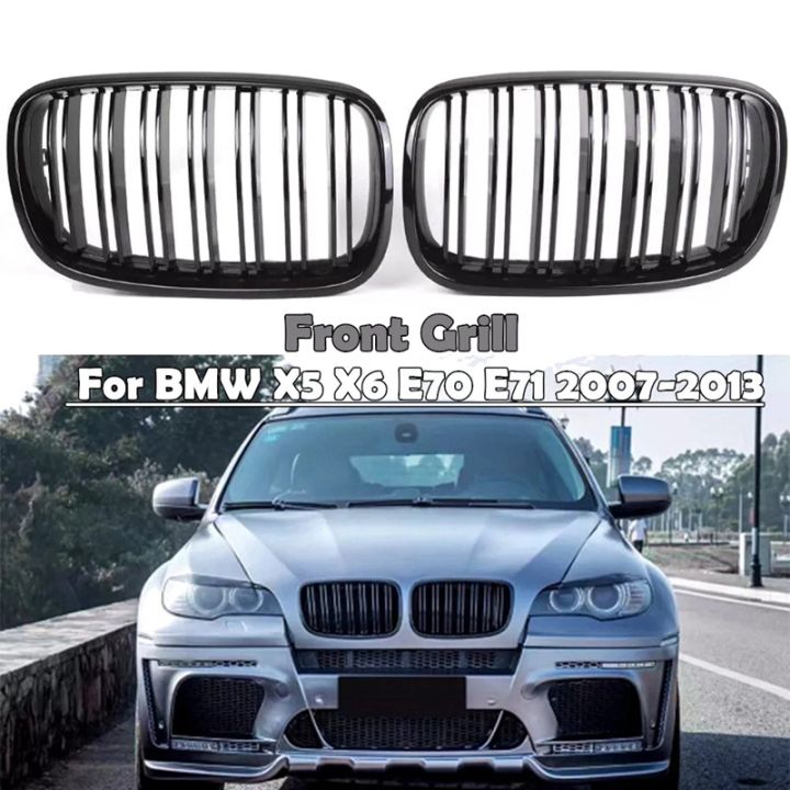 2pcs-glossy-black-car-front-kidney-grille-grill-for-bmw-x5-e70-2007-2013-x6-e71-2008-2014