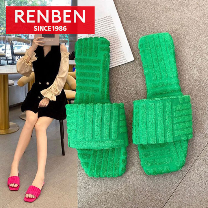 renben-รองเท้าแตะหนังกลับรองเท้าแตะผู้หญิง-ใหม่รองเท้าแตะยุโรปและอเมริกา
