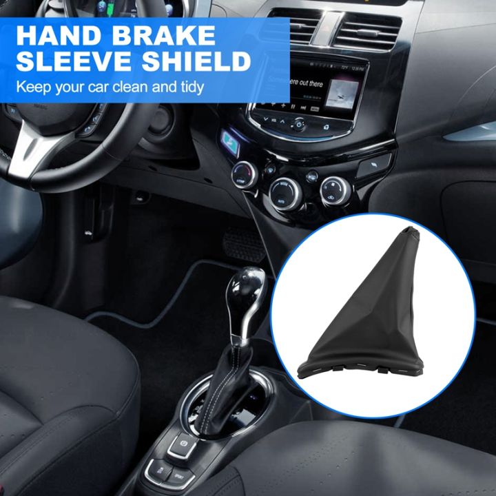 handbrake-gaiter-cover-hand-brake-boot-black-pu-leather-for-chevrolet-spark-2011-2016