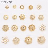 14K Gold Plated Hollow Flower Bead Caps DIY Jewelry Accessories Bracelet Beads End Cap Jewellery Making Supplies Wholesale Lots Beads
