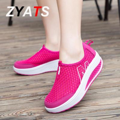 ZYATS รองเท้าความสูงที่เพิ่มขึ้นผู้หญิงใหม่ลำลองระบายอากาศได้ดีรองเท้าส้นสูง5สี