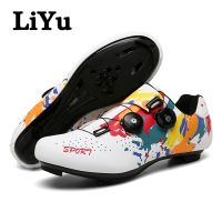 LiYu รองเท้ารองเท้าปั่นจักรยานแฟชั่นลายพราง Sepatu Road Bike สำหรับผู้ชายและผู้หญิงรองเท้าจักรยานกลางแจ้งรองเท้าปั่นจักรยานสตั๊ดมืออาชีพรองเท้าเล่นกีฬาผู้ชายแข่งรถ Mtb รองเท้าปั่นจักรยานเสือหมอบรองเท้ากีฬา